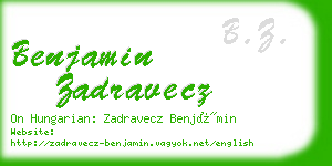 benjamin zadravecz business card